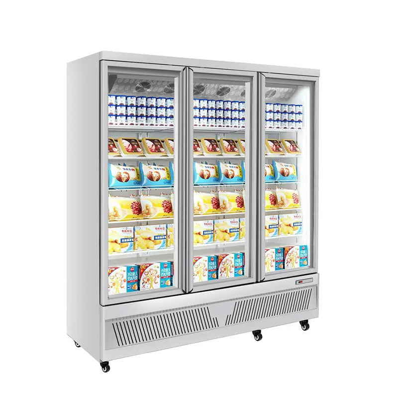 Vertical Refrigerated Display Cabinet Commercial Three-Door Refrigerator