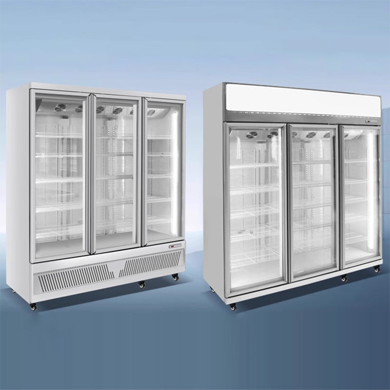 Vertical Refrigerated Display Cabinet Commercial Three-Door Refrigerator