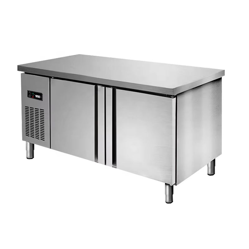 Restaurant Kitchen Work Table Fridge Under Counter Freezer Stainless Steel Refrigerated Food Prep Station