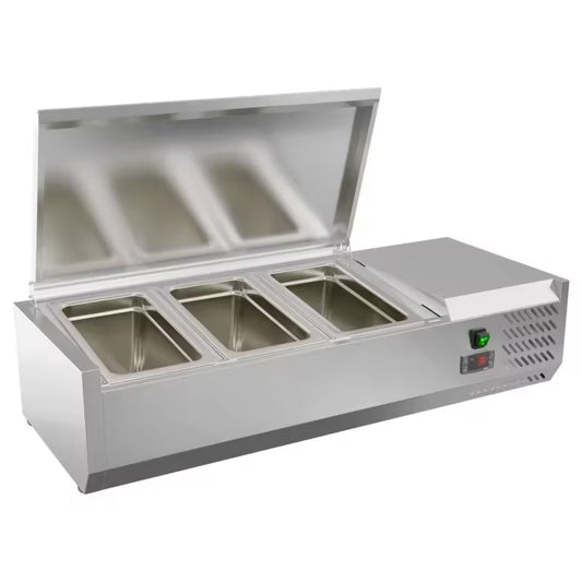 Commercial Full Stainless Steel Table Top Salad Chiller Display Showcase Freezer Pizza Fridge 40 Inch Refrigerator