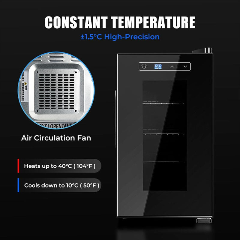 23L Reptile Incubator Small Digital Lab Incubator Cooling and Heating 10−40°C Precise Temperature Control