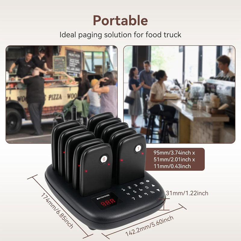 Restaurant Pager System, Pager And Buzzer With Vibration, Flash And Buzzer, 10 Pcs, For Restaurant, Church, Dining Car