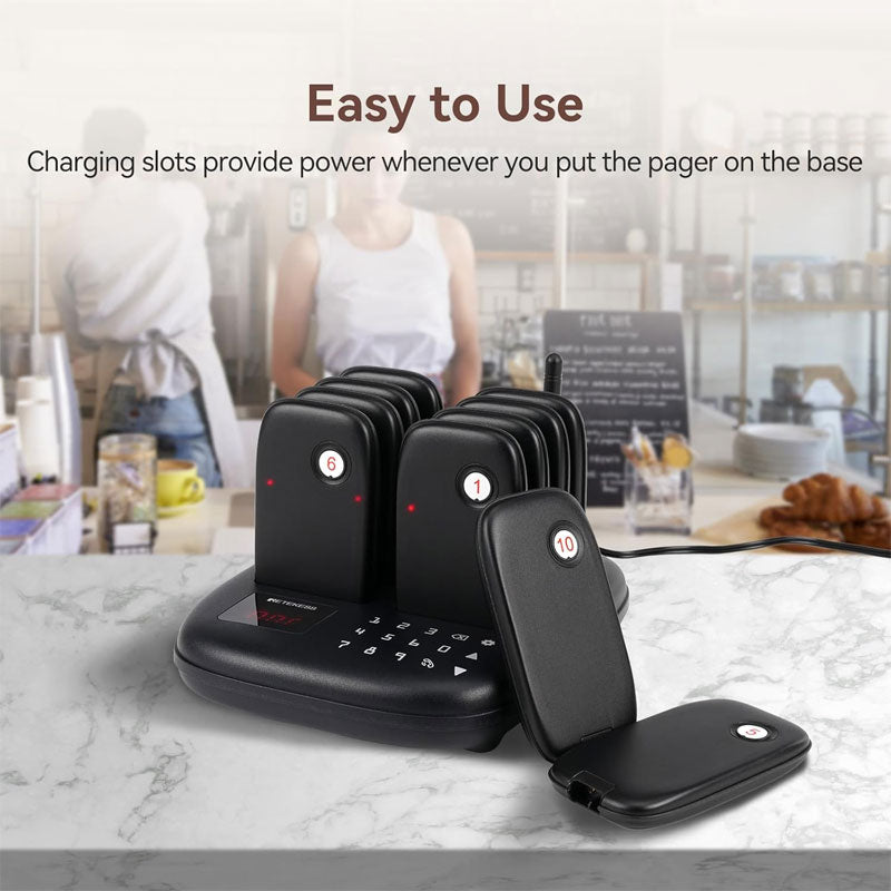 Restaurant Pager System, Pager And Buzzer With Vibration, Flash And Buzzer, 10 Pcs, For Restaurant, Church, Dining Car