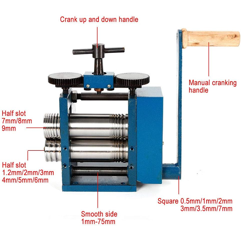 [Upgraded Version] Manual Rolling Mill - 3 Inch (75mm) Roller Manual Combination Roller Jewelry Press Tool Jewelry DIY Tool - for Metal Sheet/Wire/Flat Pressing