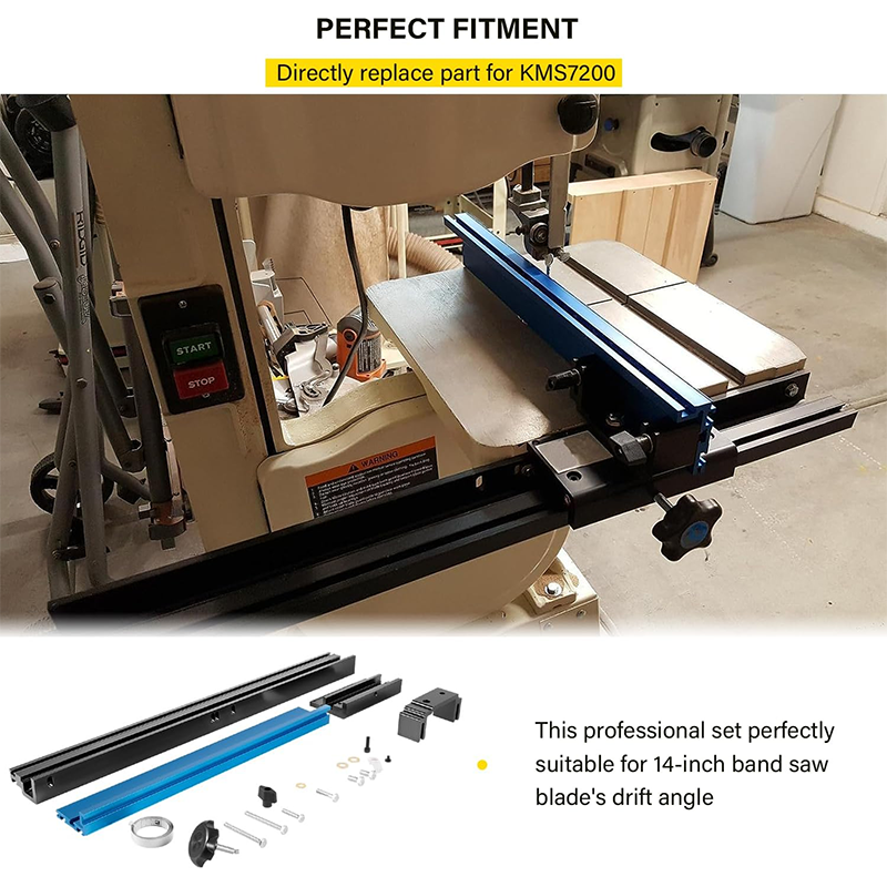 Band Saw Fence Replacement for KMS7200 Compatible with 14" Band Saw Blades Angle Precision Cutting and Measuring Table Guide Accessories