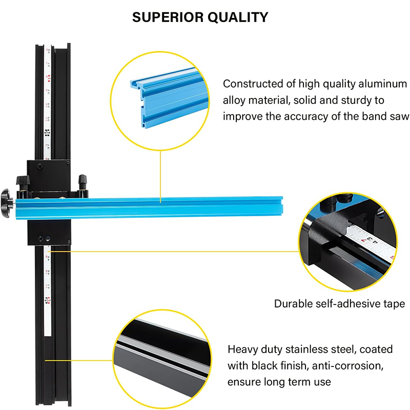 Band Saw Fence Replacement for KMS7200 Compatible with 14" Band Saw Blades Angle Precision Cutting and Measuring Table Guide Accessories