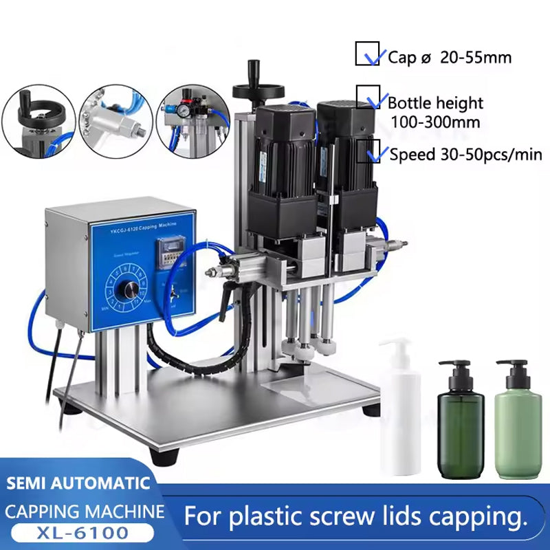 Semi Automatic Screw Bottle Capper Semi-Automatic Pneumatic Capping Screwing Machines For Round Cap Spray Plastic Cap