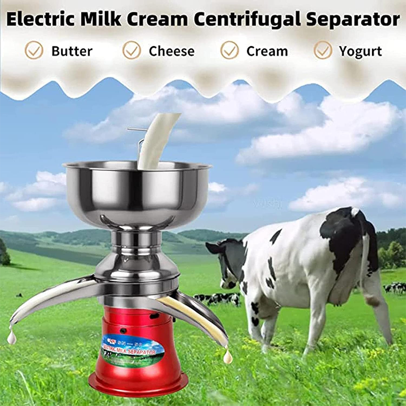 21Gal/ 80L/ H, Electric Fresh Cream Centrifuge, 12L Camel/Goat Milk Separator, 8000-10000rpm Adjustable Speed, 110V/ 220V
