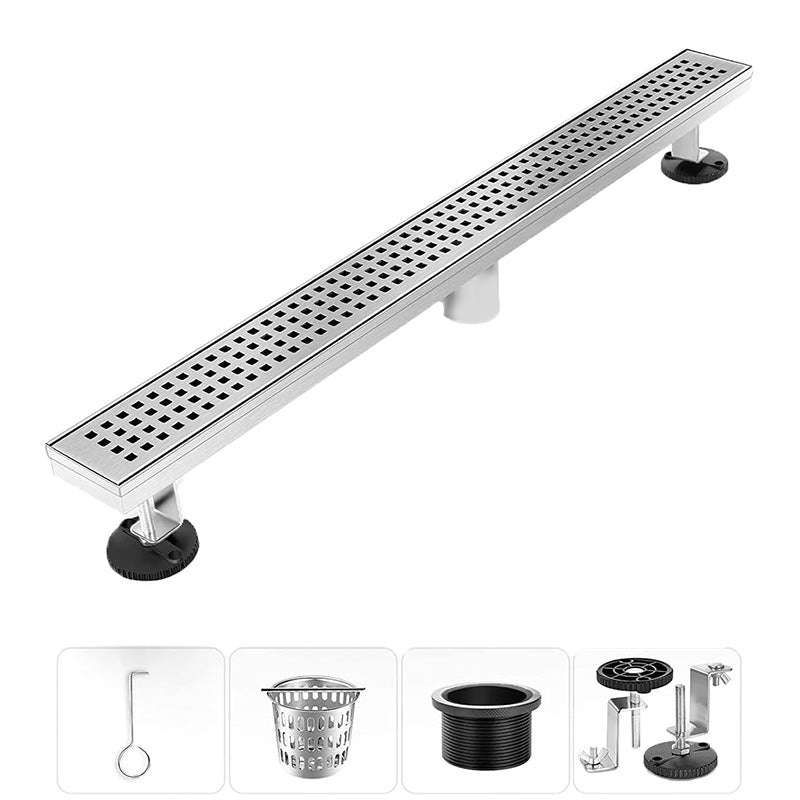 Shower Drain 24 Inch Linear Shower Drain 304 Stainless Steel Shower Floor Drain with Grate Rectangular Shower Drain