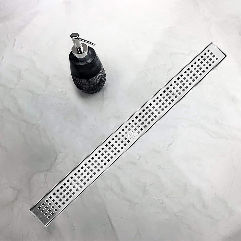 Shower Drain 24 Inch Linear Shower Drain 304 Stainless Steel Shower Floor Drain with Grate Rectangular Shower Drain