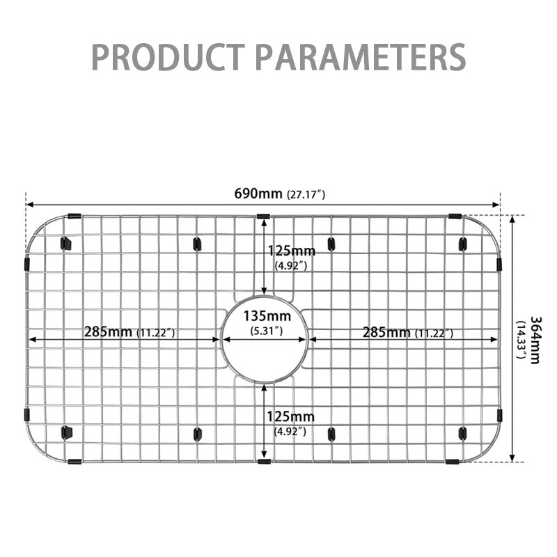 Kitchen Sink Protectors, Stainless Steel Sink Grates And Sink Protectors, Sink Grates With Center Drain