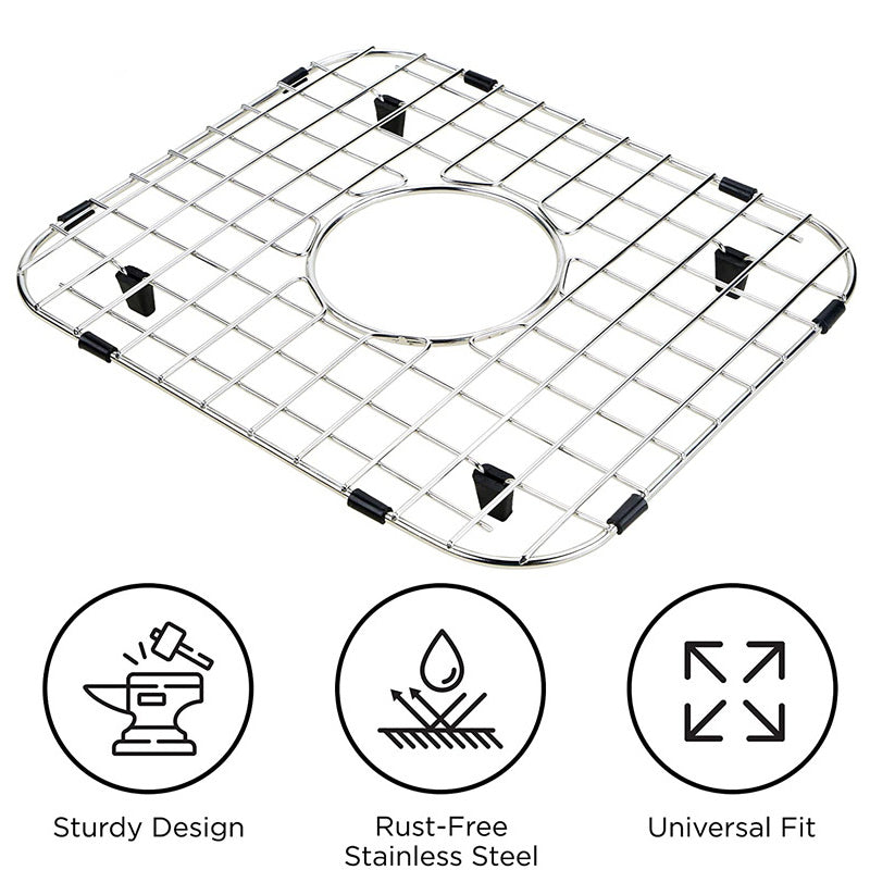 304 Stainless Steel Bottom Protection Frame, Kitchen Drain Grid Piece Free Installation Dish Sink Rack Two Pieces