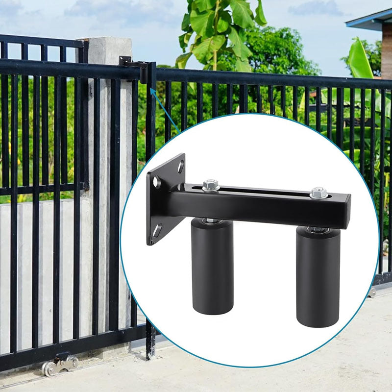 Slide Gate Guide Roller 6 inch black Nylon slide Guider Adjustable Sliding Gate Support Assembly