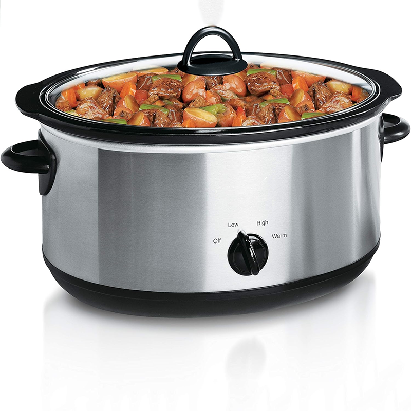 Oval Manual Slow Cooker, Stainless Steel, Versatile Cookware For Large Families Or Entertaining