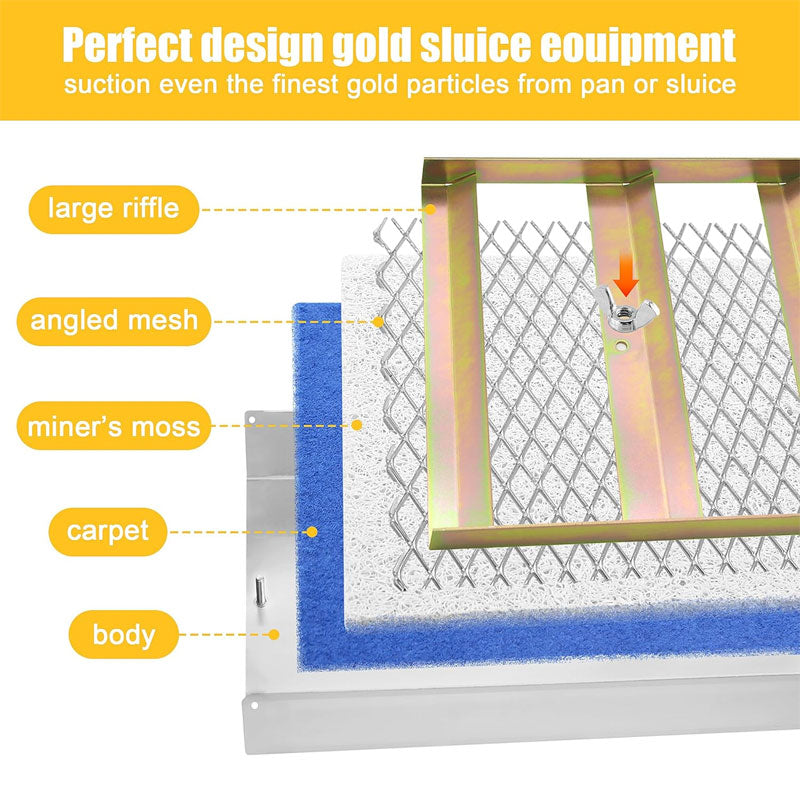 Portable Folding Aluminum Alloy Sluice Box, Gold Mine Sluice Box, Gold Panning Tools