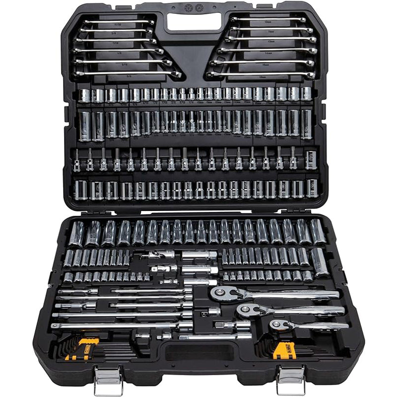 204-Piece Mechanics Tools Kit and Socket Set /4" 3/8" 1/2" Drive Deep and Standard Sockets