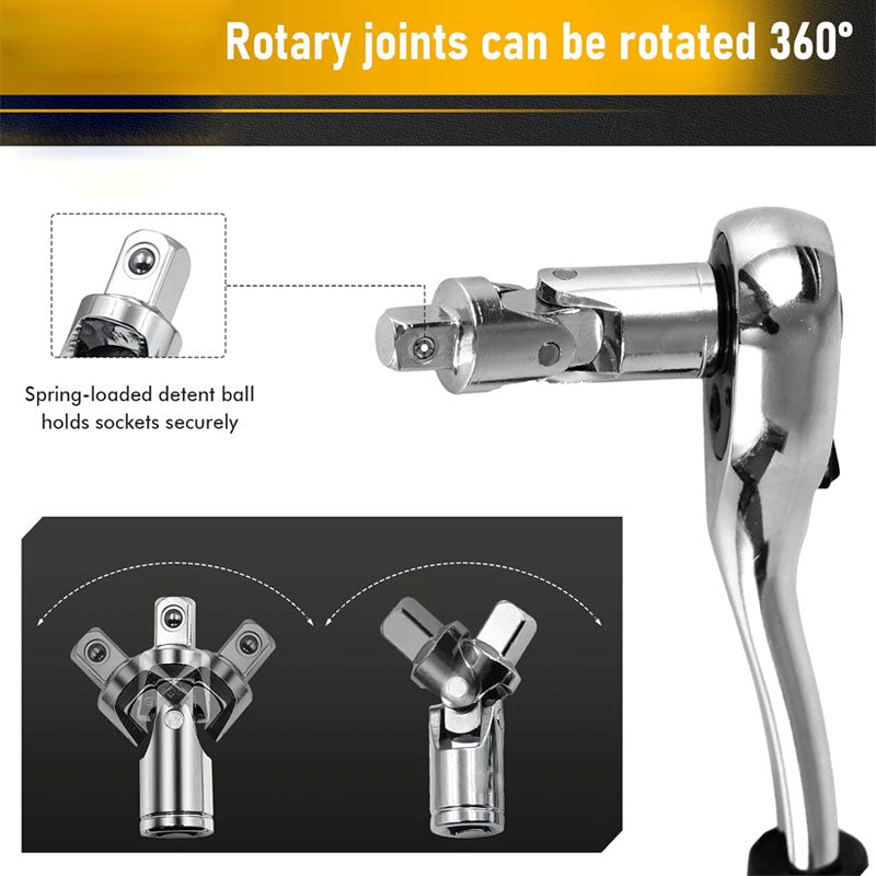 62pcs 1/4-Inch Drive Socket Ratchet Wrench Set With 72 Tooth count Ratchet SAE & Metric From 5/32" - 9/16 " 4mm - 14mm