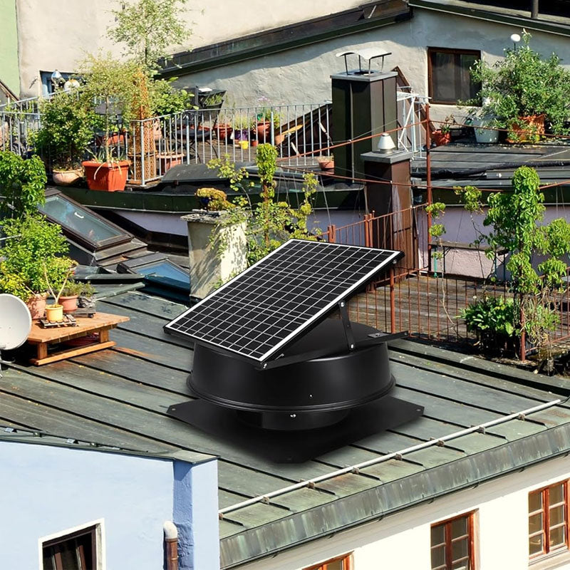 Solar Roof Fan 14" 1750 CFM Large Air Flow Solar Roof Vent Fan Ideal for Home, Greenhouse, Garage, RV, Shop, Low Noise