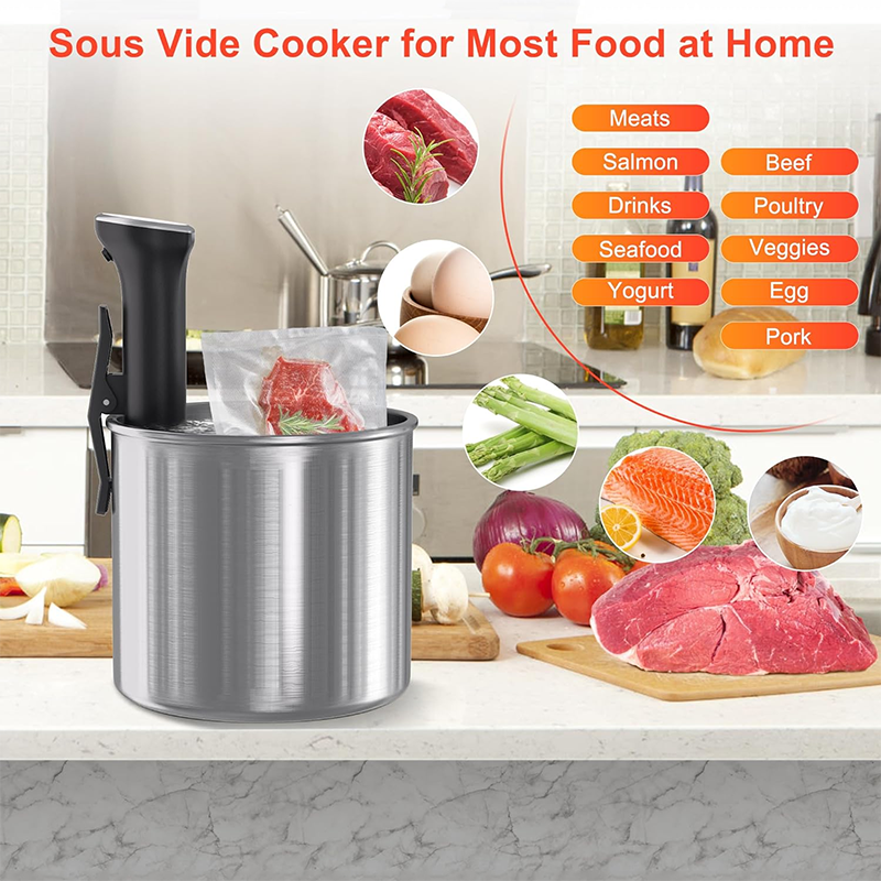 Sous Vide Cooker 1100W, Immersion Circulator Precision Cooker with Touch Control, Accurate Temperature, Fast Heat, Time Control, Ultra Quiet, IPX7 Waterproof