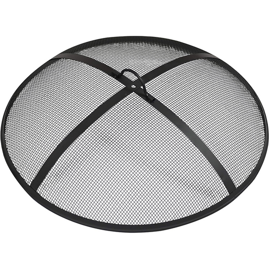 Spark Screen 24" Diameter - Heavy Duty Steel Mesh Fire Pit Spark Screen with Handles