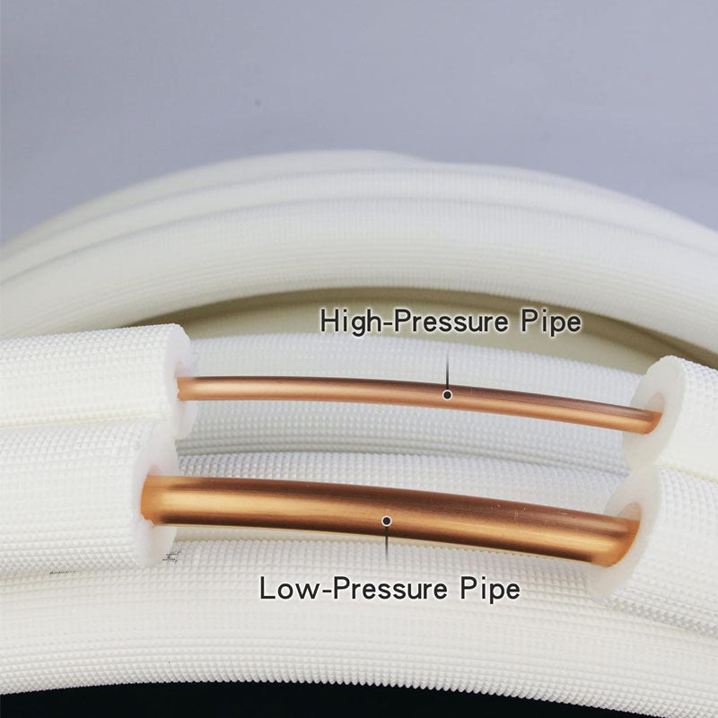 16ft Length Mini Split Line Set 1/4" & 3/8" O.D Copper Pipes Tubing and Triple-Layer Insulation  for Mini Split Air Conditioner HVAC or Heat Pump System