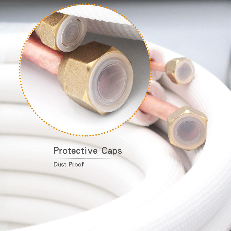 16ft Length Mini Split Line Set 1/4" & 3/8" O.D Copper Pipes Tubing and Triple-Layer Insulation  for Mini Split Air Conditioner HVAC or Heat Pump System