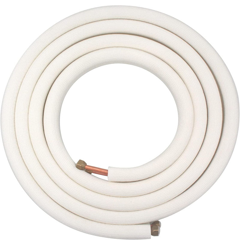 33FT Mini Split Line Set 1/4" & 1/2" O.D or 3/8" Copper Pipes Tubing and 3/8" White Thickened PE Insulation Coil  for Air Conditioning or Heating Pump Equipment & HVAC with Rich Accessories