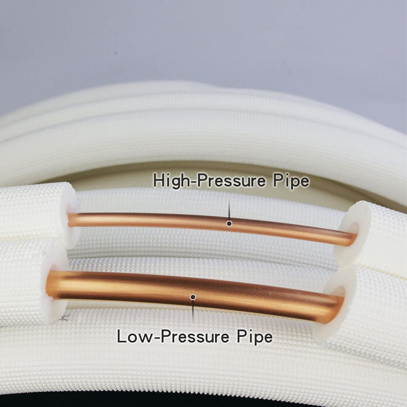 33ft Length Mini Split Line Set 3/8" 5/8" OD Copper Pipes Tubing and 3/8 White PE Thickened Insulated Coil for Mini Split Air Conditioner