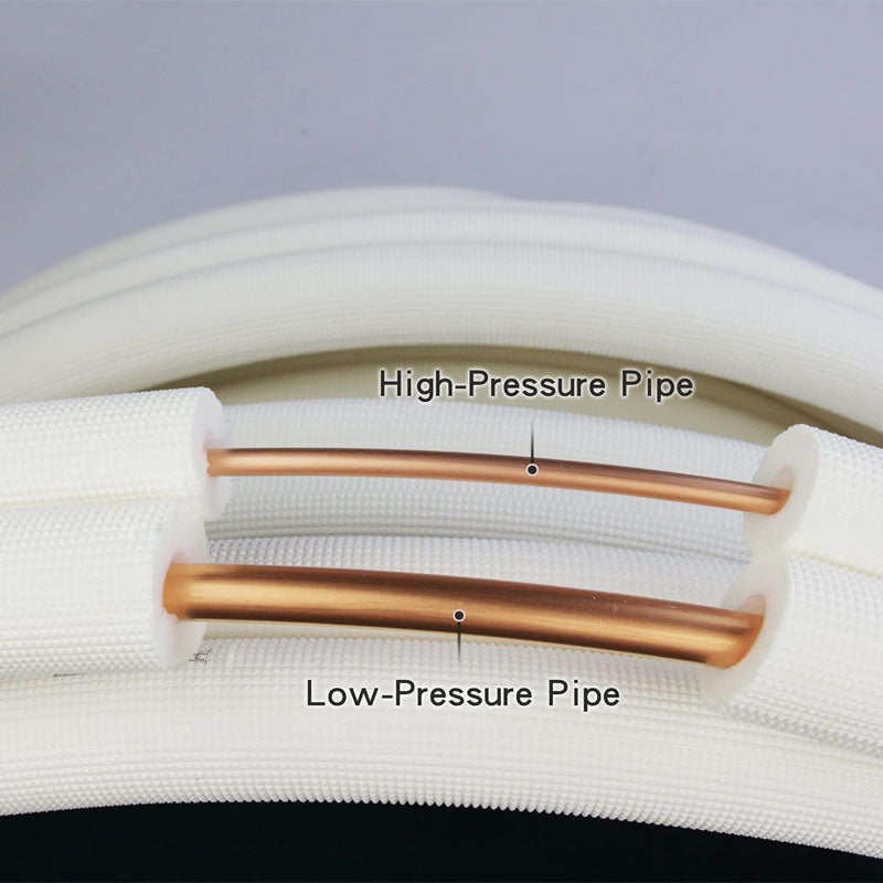 50ft Length Mini Split Copper Line Set 3/8" 5/8" OD Or 1/4" 5/8" O.D Copper Pipes Tubing for Mini Split Air Conditioner HVAC or Heat Pump System