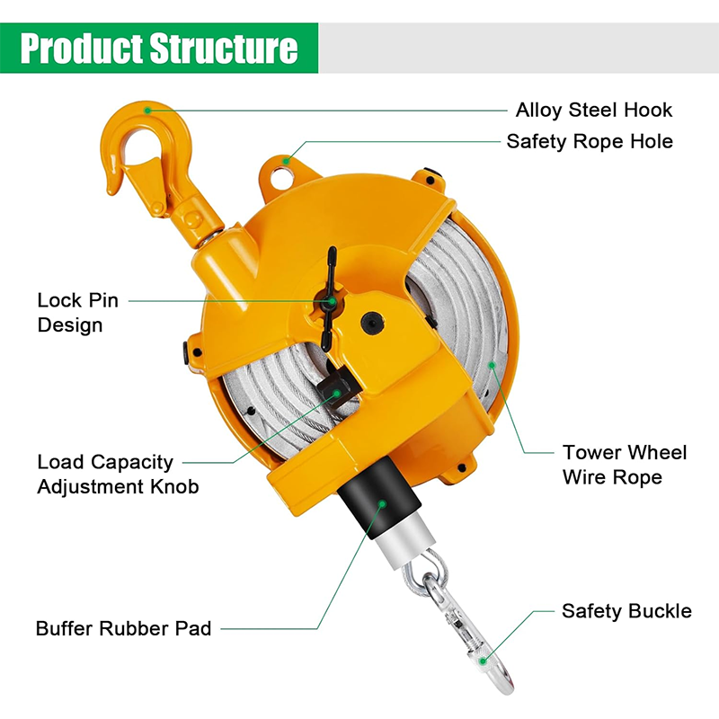 Spring balancer 15~22kg(33~49lbs) telescopic spring tool balancer balancer telescopic 1.5m wire rope suspension fixing equipment