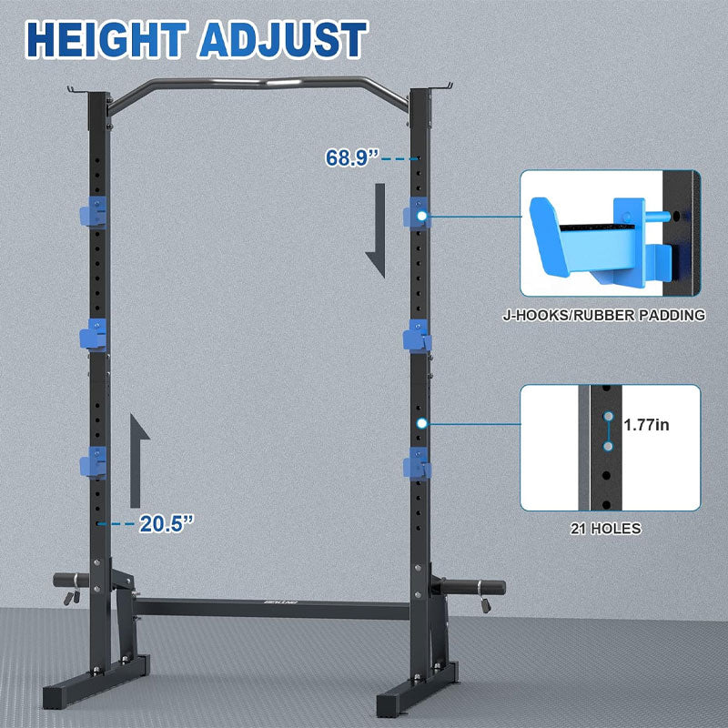 Squat Rack With Pull-Up Bar, Multifunctional Squat Rack With Barbell Rack Weight Plate Storage For Home Gym Equipment