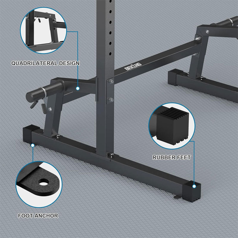 Squat Rack With Pull-Up Bar, Multifunctional Squat Rack With Barbell Rack Weight Plate Storage For Home Gym Equipment