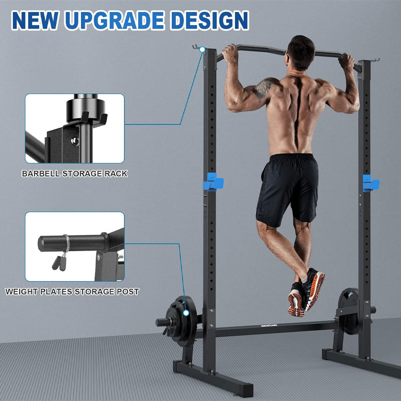 Squat Rack With Pull-Up Bar, Multifunctional Squat Rack With Barbell Rack Weight Plate Storage For Home Gym Equipment