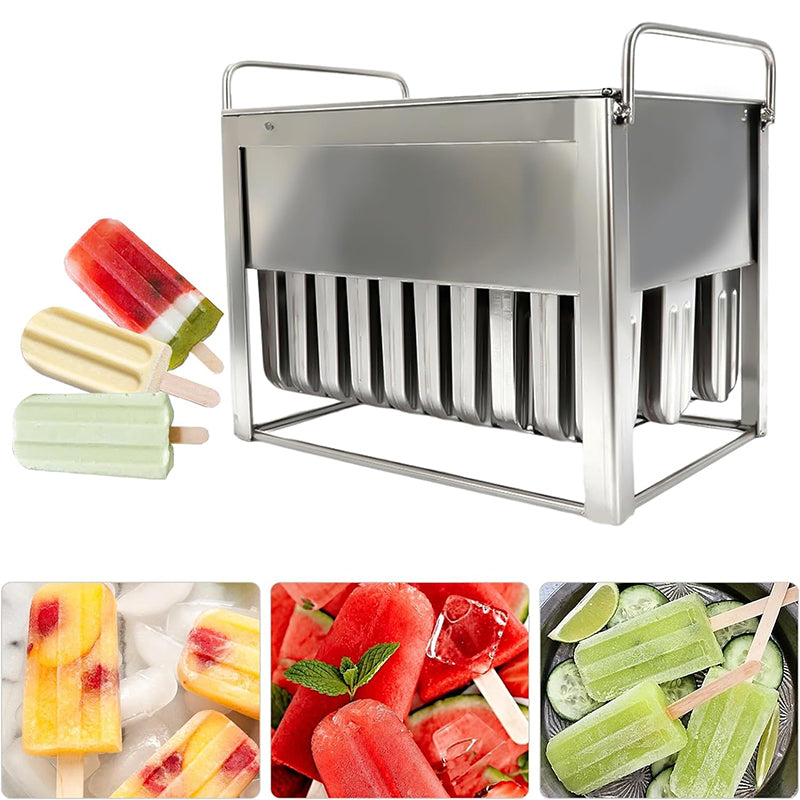 30Psc Popsicle Mold Commercial Stainless Steel Round Head Ice Cream Stick Mold Ice Cream Maker Ice Lolly Maker for Home Restaurant Hotel