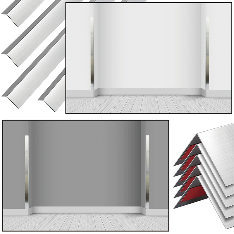 Stainless Steel Corner Guards 1 x 1 x 48 inch,4 Sets of 16 Pieces per Set,Corner Protector Metal Wall Corner Guard Wall Protection