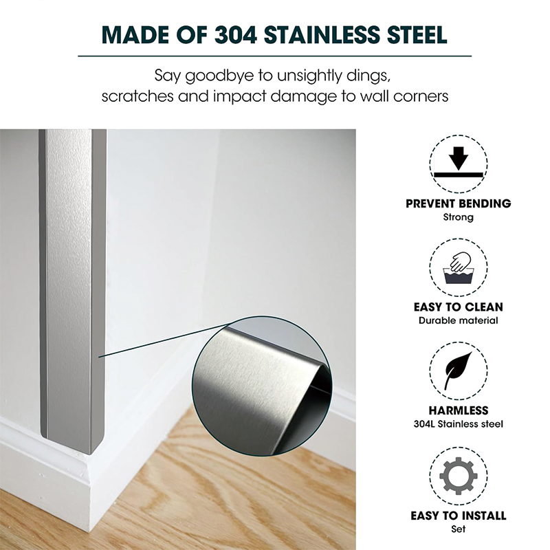 Stainless Steel Corner Guards 2 x 2 x 48 inch,Pack of 10 Metal Wall Corner Protector with 90-Degree, for Wall Protection and Decoration