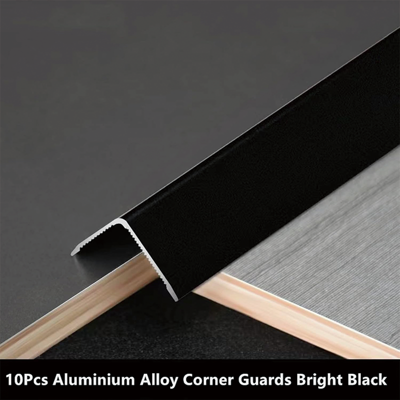 Aluminium Alloy Metal Corner Guards Pack of 10, 0.6" x 0.6" x 48"Wall Corner Protection Decoration,20 Ga/1 mm Thickness,Black