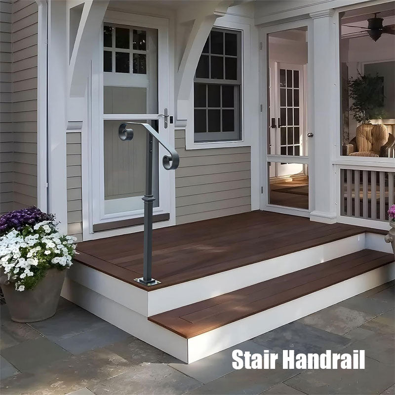 Outdoor Step Handrail Single Column Handrail 1-2 Level Railing Porch Railing