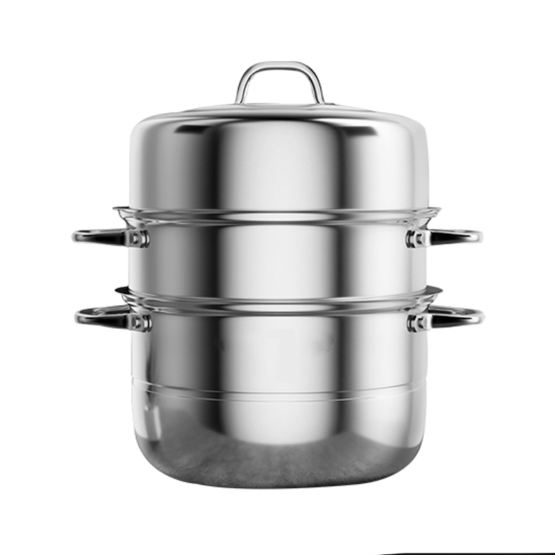 Thickened Double-Layer Steamer 304 Stainless Steel Household Thickened Double-Layer Commercial Steamer For Induction Cooker Gas Stove