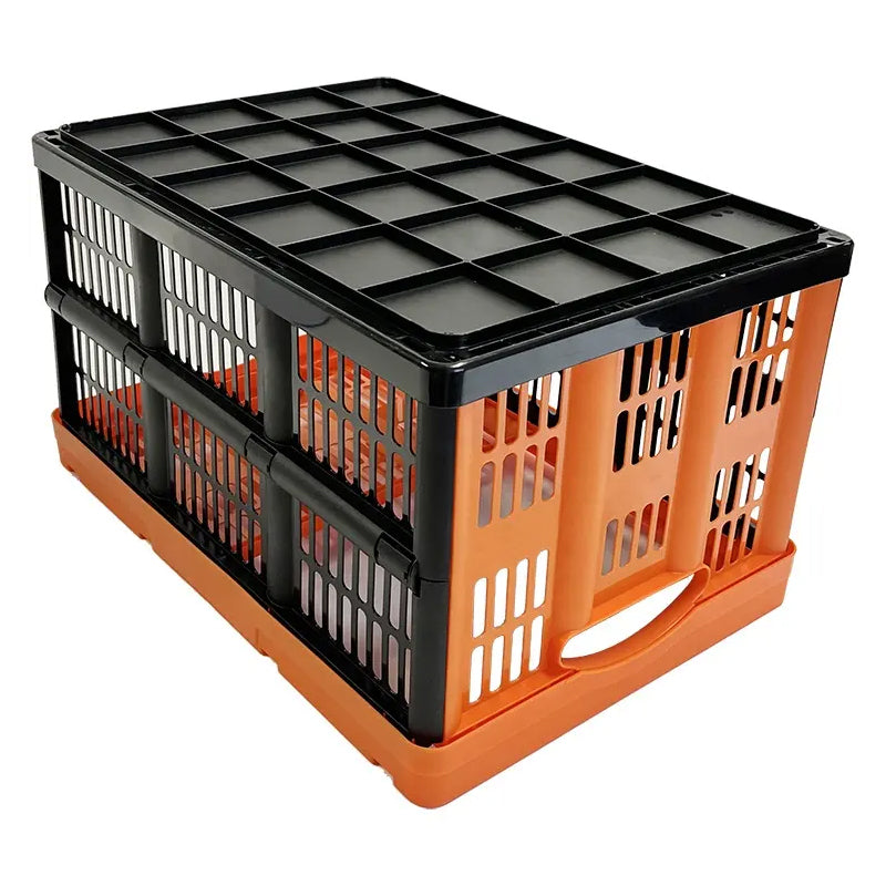 Folding Storage Boxes 3 Packs 45 Litre Foldable Stable Transport Rectangular Pp Plastic Mesh Crate Injection Vents Turnover Basket For Fruit And Vegetable Storage