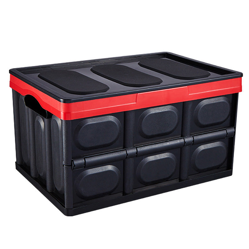 Foldable Car Trunk Boxes 55L Folding Storage Cabinet Stackable Bins With Lid Home Bedroom Kitchen Office Travel Storage Box