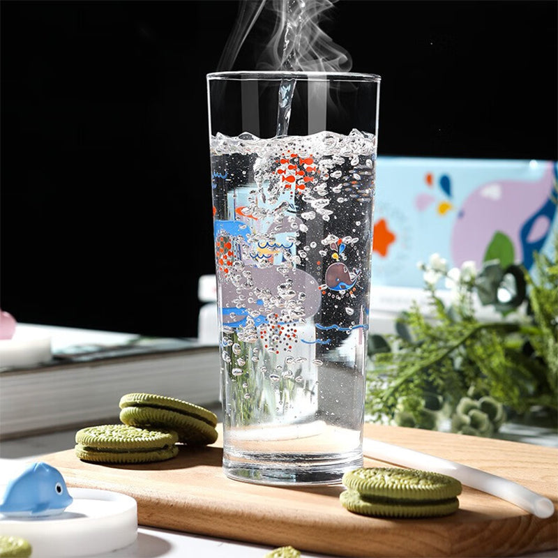 Heat-Resistant Cold Water Cup, Color-Changing Straw Cup With Scale, Glass Water Cup, Juice Drink, Milk Cup, Buy One Get One Free