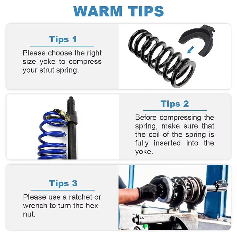 Strut Spring Compressor Kit Interchangeable Fork Tool Repair Auto Tool Set Kit Box