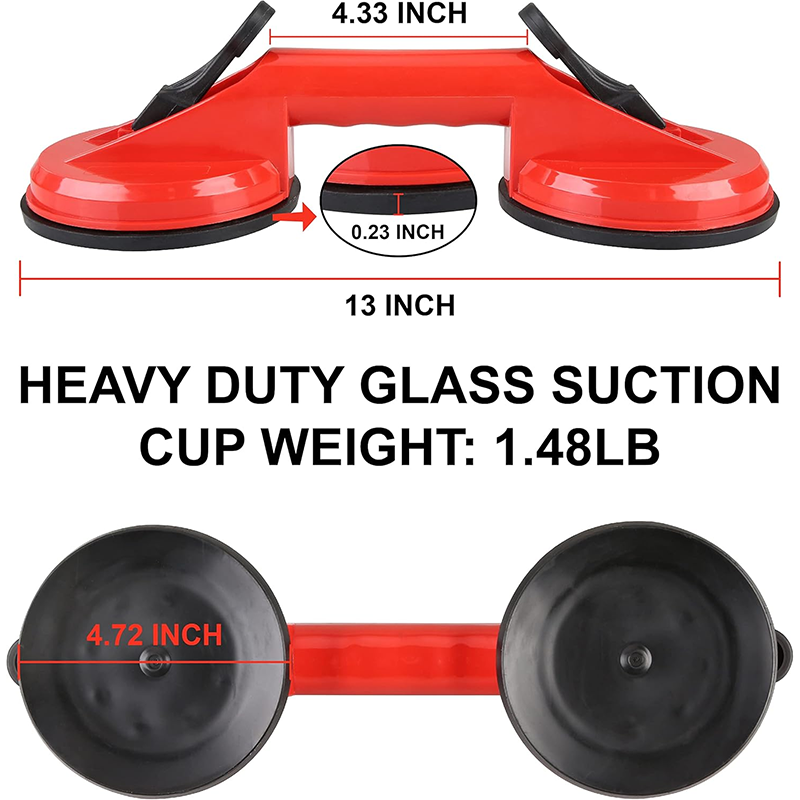 Glass Suction Cup Lifter Heavy Duty Plastic Vacuum Plate Handle Glass Holder Hook for Lifting Large Glass/Tile Suction Cup Lifter/Moving Glass/Lifting Pads/Dent Puller (2 Pack)