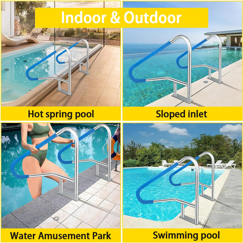 55*32 Stainless Steel Swimming Pool Handrail Thickened Stainless Steel Swimming Pool Ladder, Swimming Pool Rail