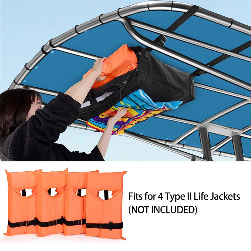 Life Jacket Storage Bag, Can Hold 4 Life Jackets, Black Yacht Roof Hanging Bag (Not Including Life Jackets)