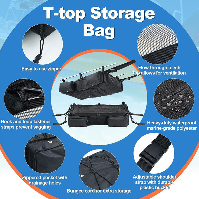 2Pcs Waterproof Life Jacket Storage Bags, Large T-Top Storage Bags For Boat T-Top Marine Storage Bags And Organizers