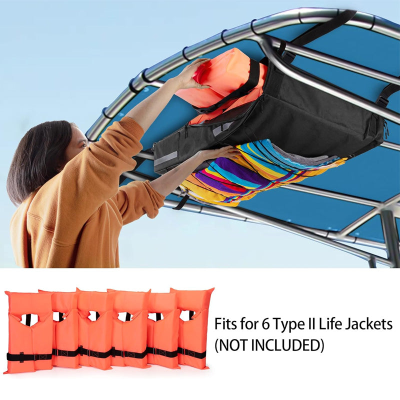 Life Jacket Storage Bag, Can Hold 6 Life Jackets, Black Yacht Roof Hanging Bag (Not Including Life Jackets)