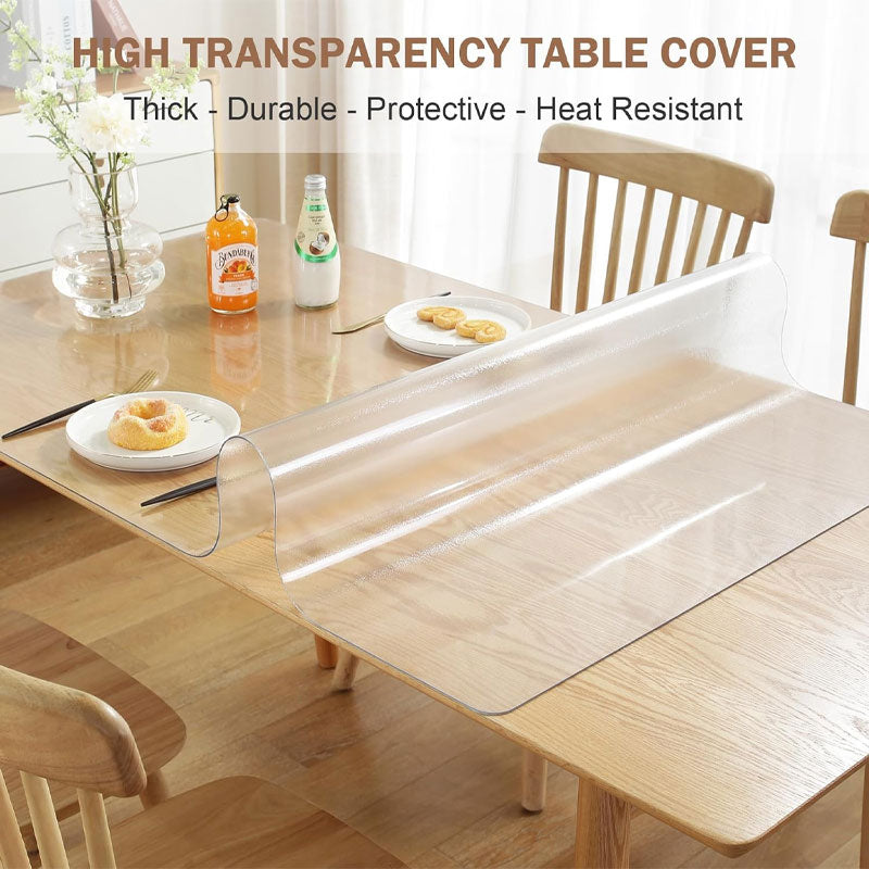 Transparent Pvc Table Mat Soft Glass Tablecloth, Waterproof And Oilproof Washable Table Mat