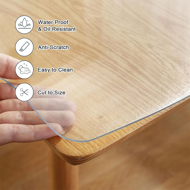 Transparent Pvc Table Mat Soft Glass Tablecloth, Waterproof And Oilproof Washable Table Mat